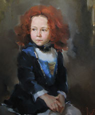 Портрет девочки в рыжем парике